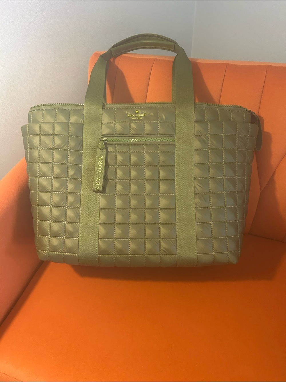 kate spade Quilted Olive Green Tote